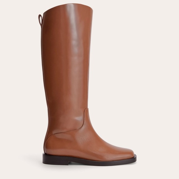 NWT Everlane Knee-High Leather Riding Boots Size 8 Brown - Picture 3 of 12
